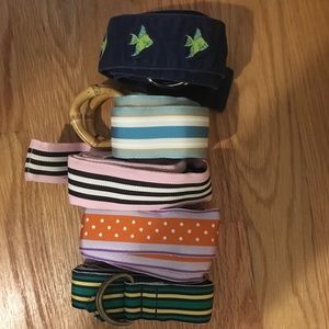 Lot of 5 J.Crew grosgrain and embroidered belts